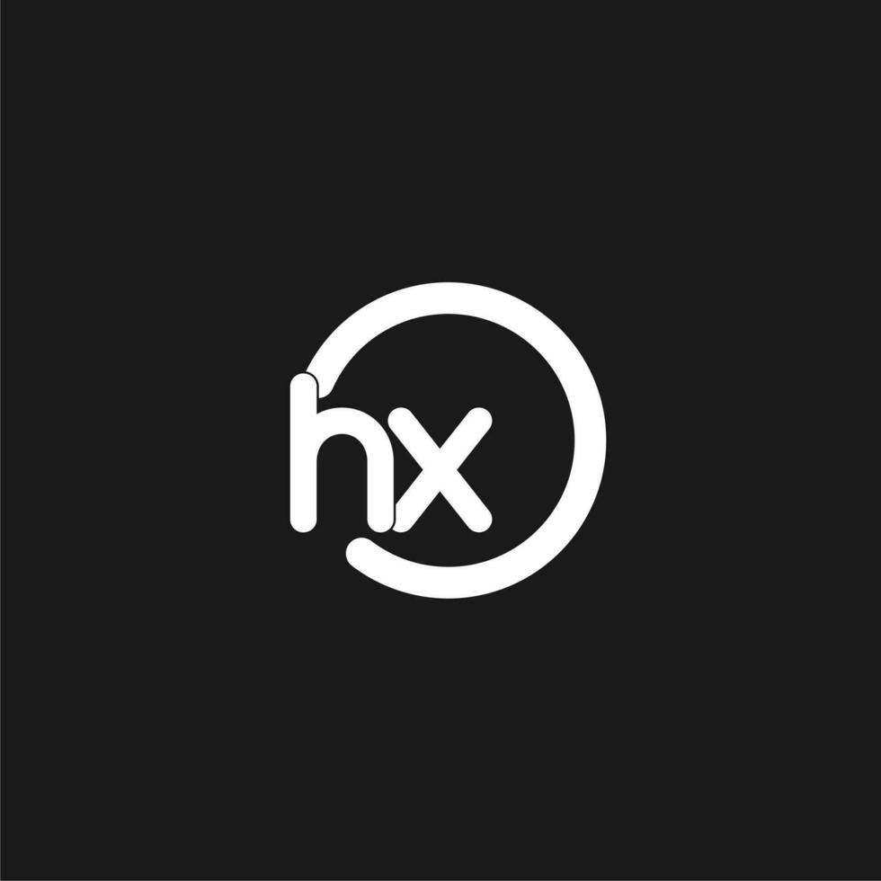 initialer hx logotyp monogram med enkel cirklar rader vektor