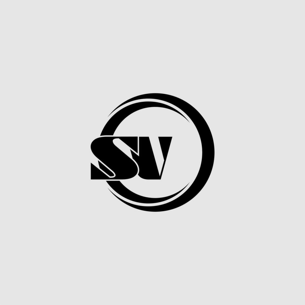 Briefe sv einfach Kreis verknüpft Linie Logo vektor