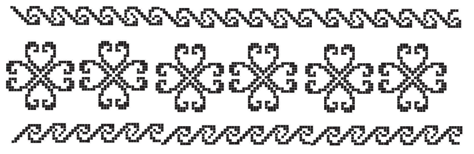 små prickar och kvadrater vektor mönster illustration i svart och whitea