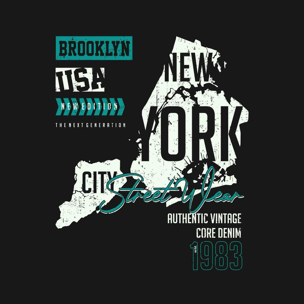 ny york stad Kartor text typografi vektor, abstrakt grafisk, illustration, för skriva ut t skjorta vektor