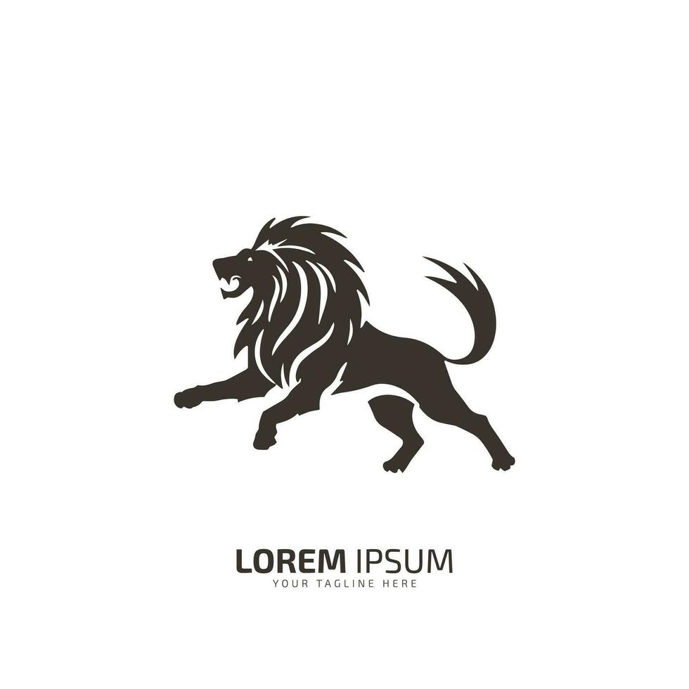 Löwe Logo, Löwe Symbol Unternehmen Logo Design, Stärke und Leistung Symbol. Vektor Bild im eben Stil