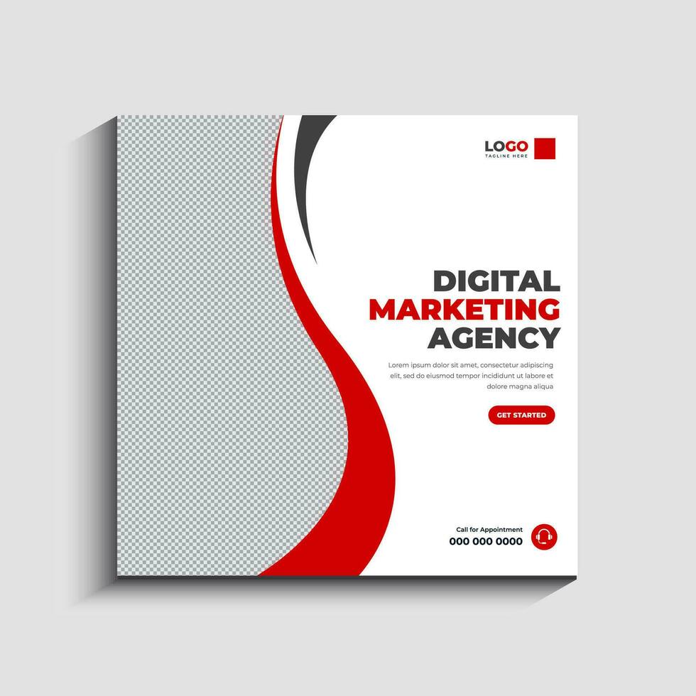 Digital Marketing Agentur und Corporate Social Media Post Vorlage vektor