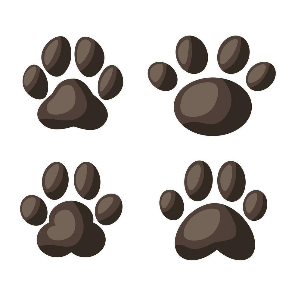 hund eller katt fotavtryck vektor ikon illustration, djur- Tass skriva ut isolerat på vit bakgrund