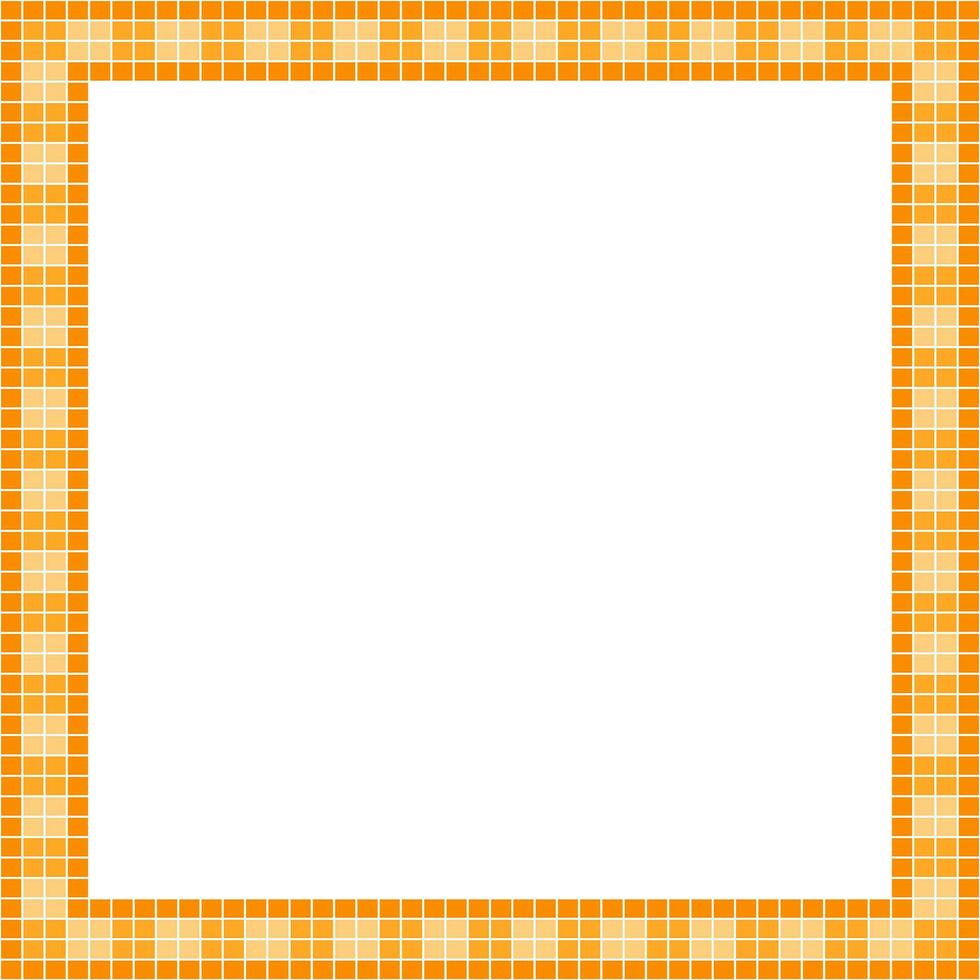 Orange Fliese rahmen, Mosaik Fliese Rahmen oder Hintergrund, Fliese Hintergrund, nahtlos Muster, Mosaik nahtlos Muster, Mosaik Fliesen Textur oder Hintergrund. Badezimmer Mauer Fliesen, Schwimmen Schwimmbad Fliesen. vektor