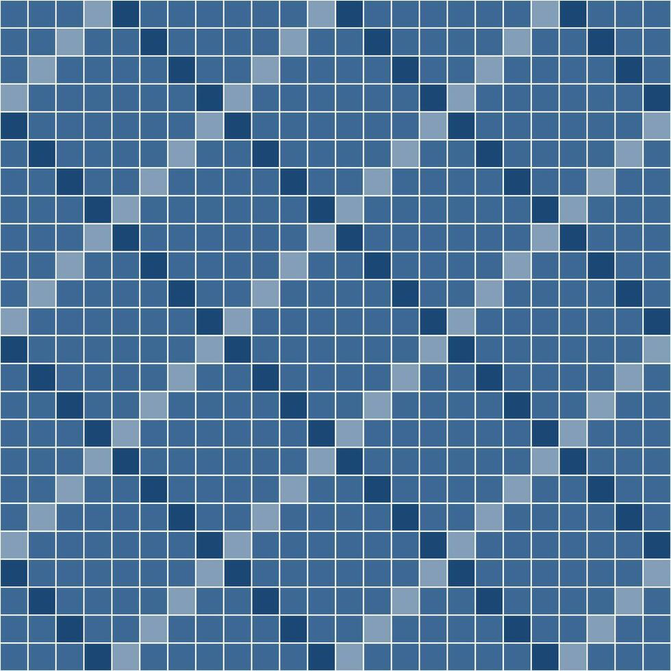 Marin blå bricka bakgrund, mosaik- bricka bakgrund, bricka bakgrund, sömlös mönster, mosaik- sömlös mönster, mosaik- plattor textur eller bakgrund. badrum vägg kakel, simning slå samman kakel. vektor