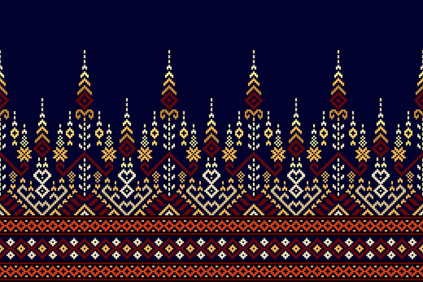 geometrisch ethnisch orientalisch Muster traditionell. Pixel Muster, Stickerei Stil. Design zum Kleidung, Stoff, Batik, Hintergrund, Hintergrund, Verpackung, Strickwaren vektor