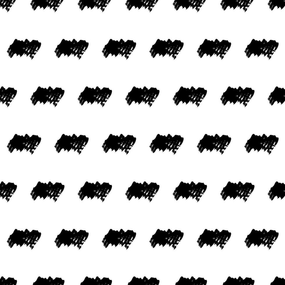 nahtloses muster mit dunklem handgezeichnetem kritzelabstrich auf weißem hintergrund. abstrakte Grunge-Textur. Vektor-Illustration vektor