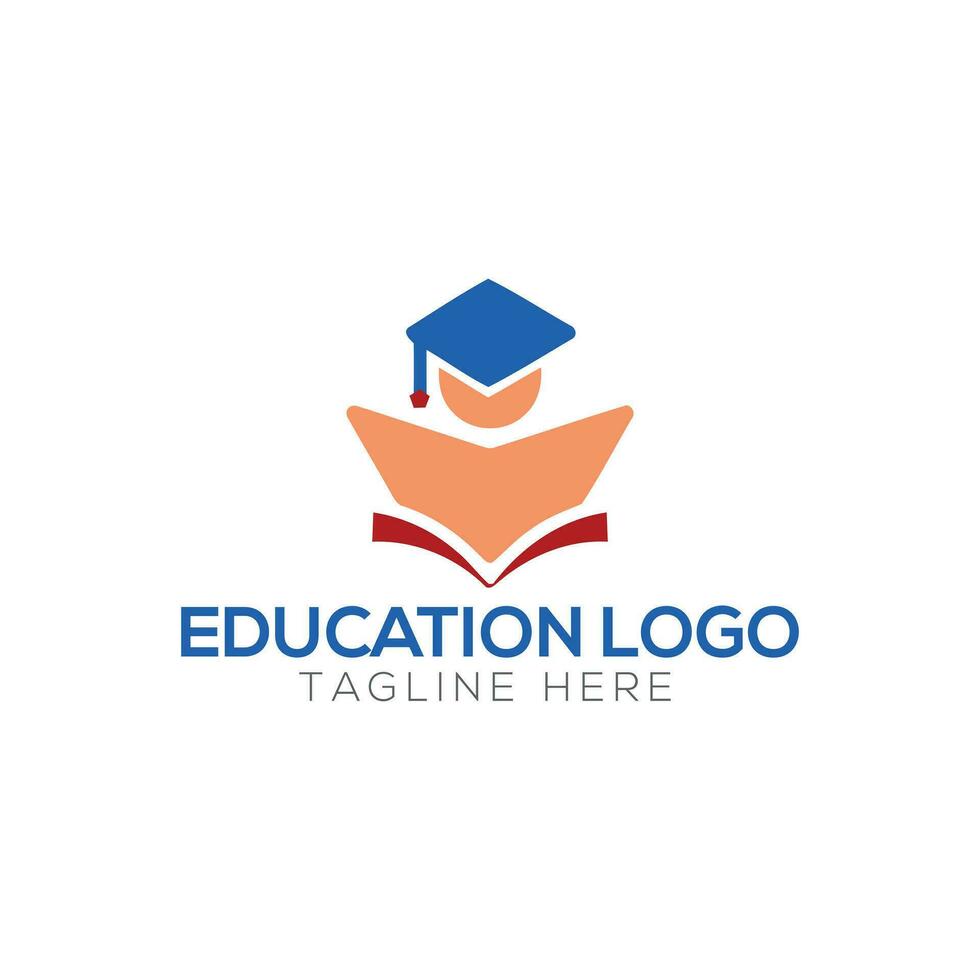 utbildning universitet logotyp med bok och värld vektor