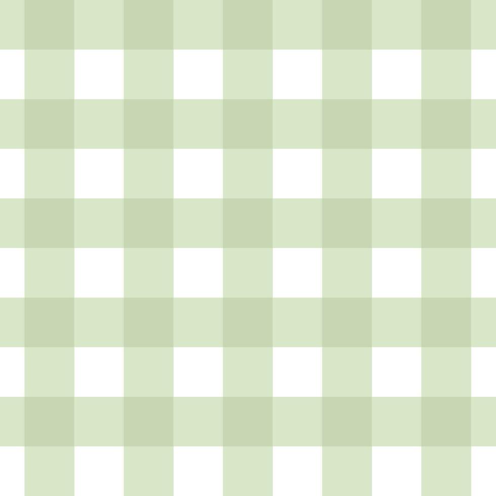 gingham sömlös mönster med grön och vit Färg, checkerboard bakgrund, fyrkant, bordsduk, vektor illustration.