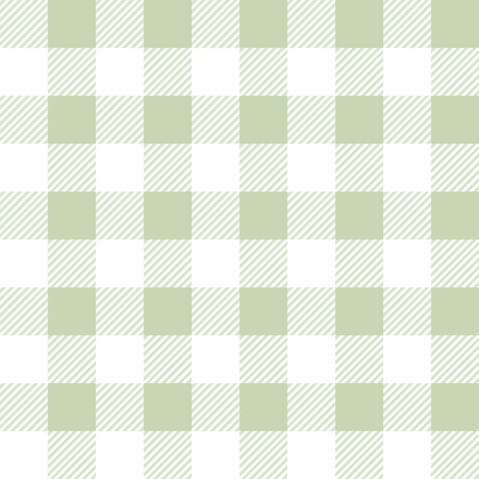 Gingham nahtlos Muster mit Grün und Weiß Farbe, Schachbrett Hintergrund, Quadrat, Tischdecke, Vektor Illustration.