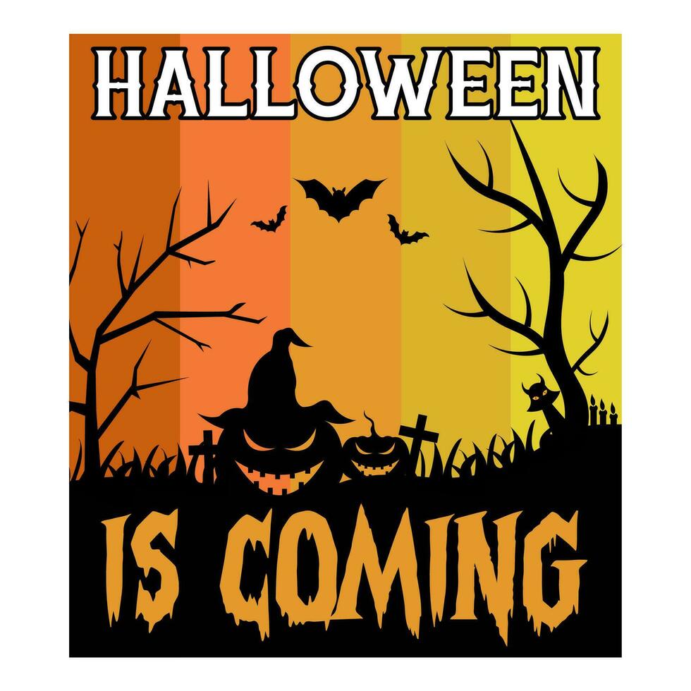 Halloween ist Kommen. Halloween T-Shirt Design. vektor