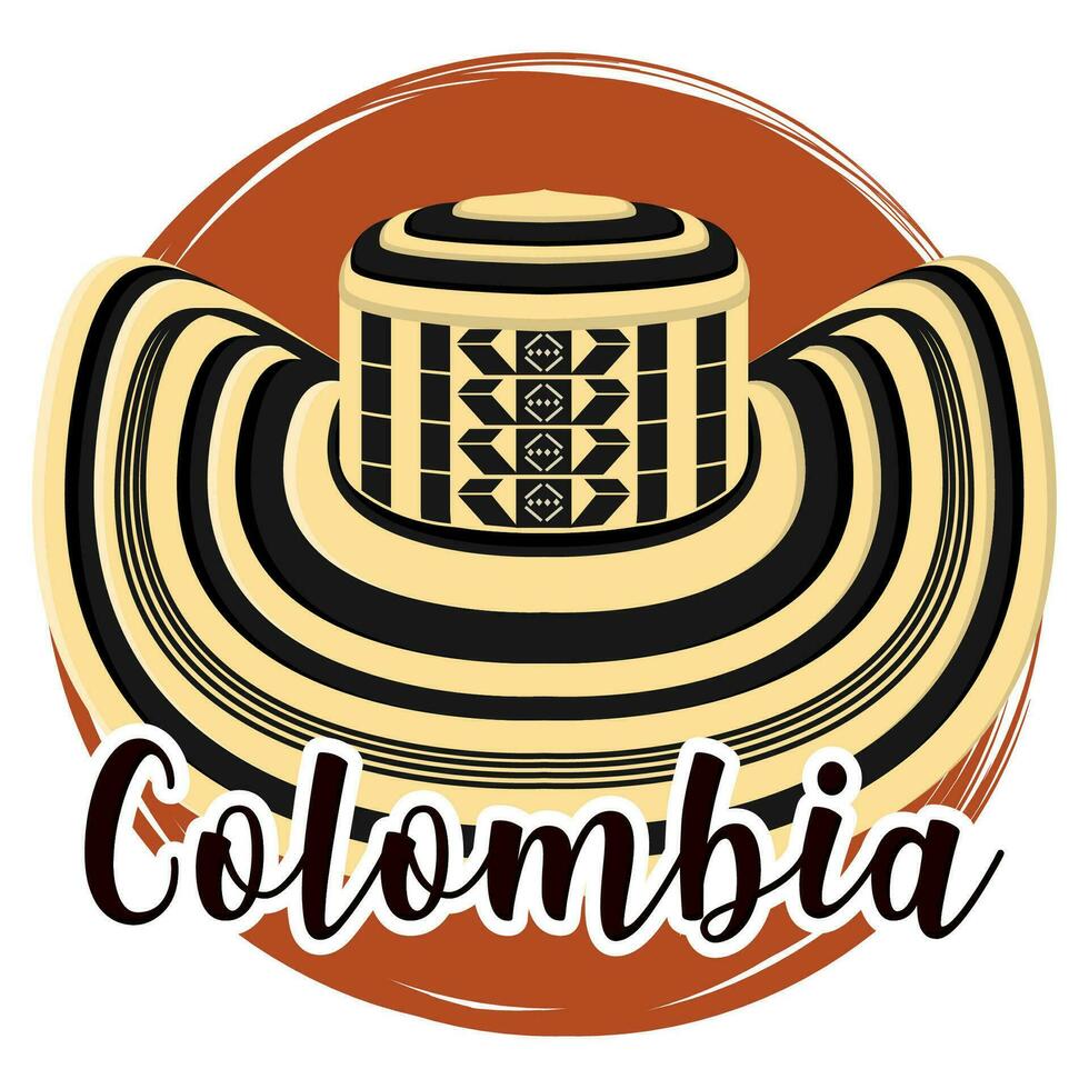 isolerat colombianska traditionell hatt colombia vektor