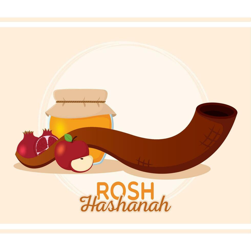 isolerat symboler rosh hashanah vektor illustration