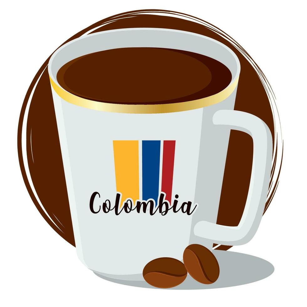 isoliert Tasse von kolumbianisch Kaffee Kolumbien Vektor