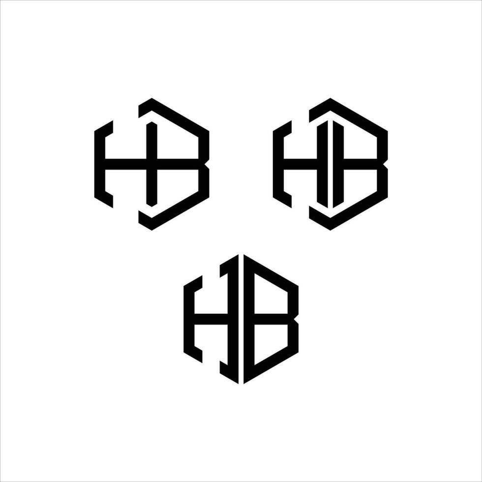 h und b Initiale Logo Monogramm Design modern Vorlagen vektor