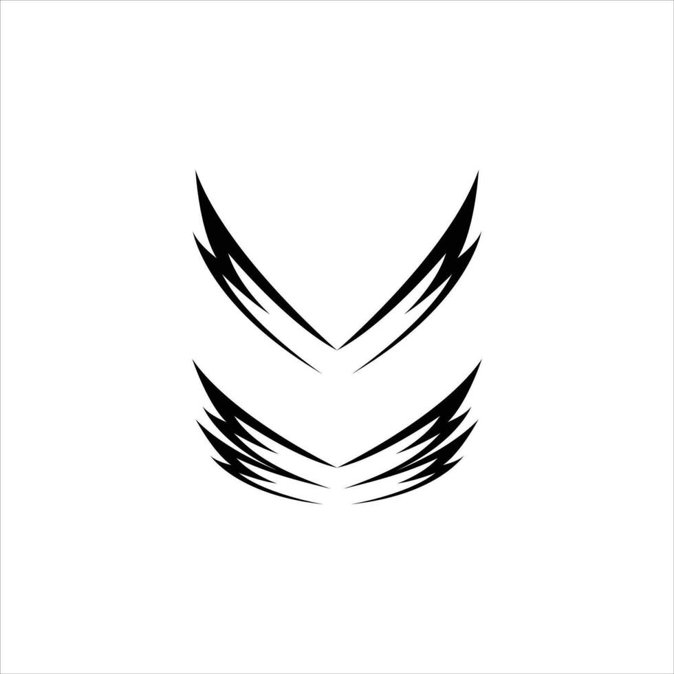 vinge svart logotyp mall vektor illustration design