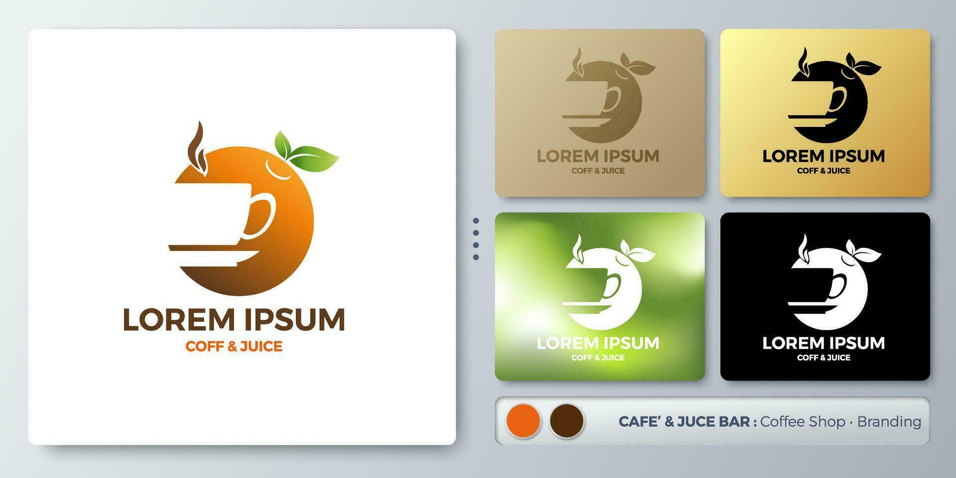Kaffee und Saft Logo Design isoliert Illustration. leer Name zum einfügen Ihre Branding. entworfen mit Beispiele zum alle Arten von Anwendungen. Sie können benutzt zum Unternehmen, Identität, Kaffee Geschäft. vektor