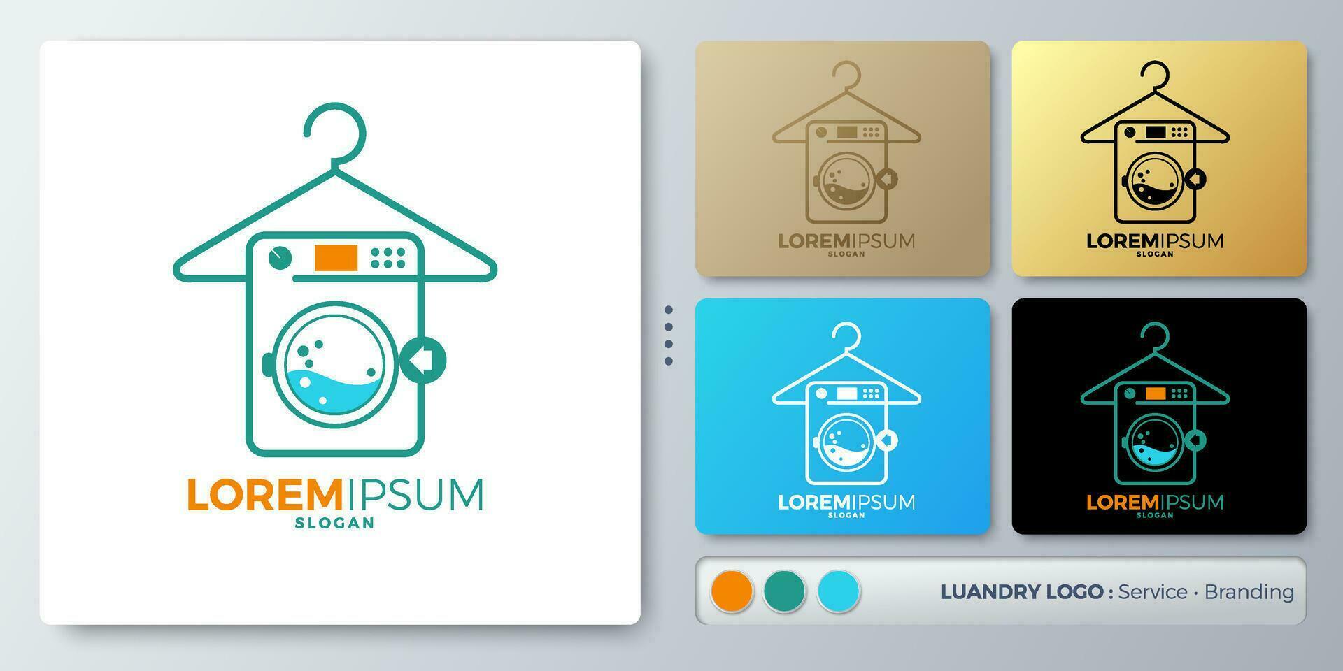 Waschen Maschine Vektor Illustration Logo Design. leer Name zum einfügen Ihre Branding. entworfen mit Beispiele zum alle Arten von Anwendungen. Sie können benutzt zum Unternehmen, Identität, Wäsche Service.