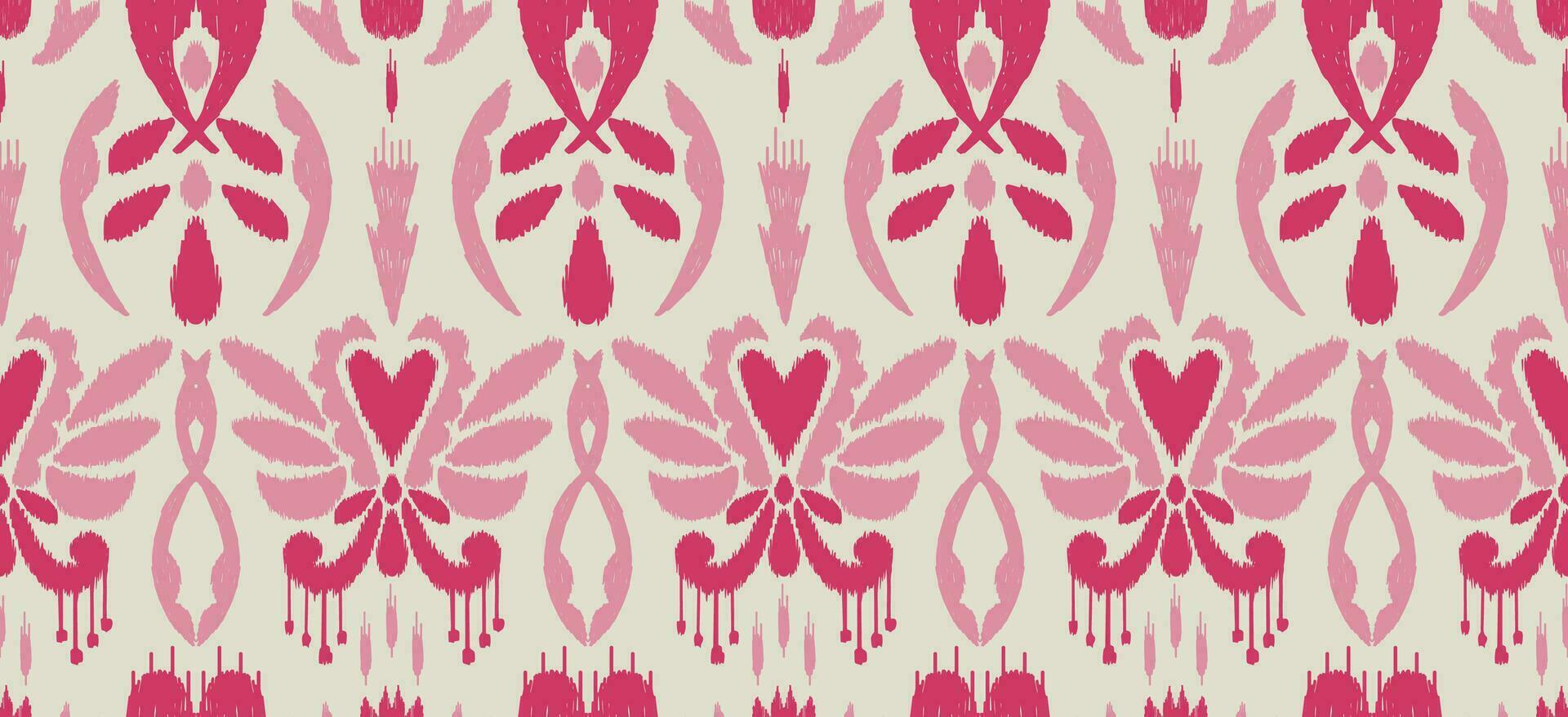 motiv etnisk handgjort skön ikat konst. etnisk abstrakt blommig rosa bakgrund konst folk broderi, peruansk, indian, Asien, marockanska, Kalkon, och uzbekiska stil. aztec geometrisk konst prydnad skriva ut. vektor