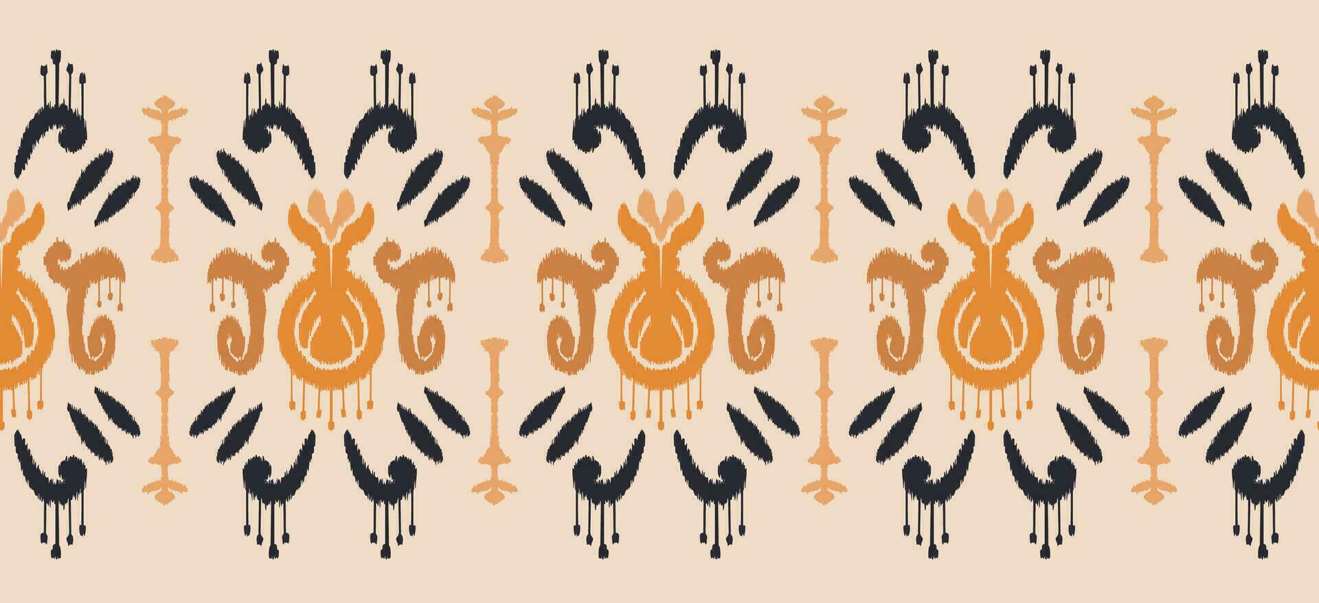 motiv etnisk handgjort skön ikat konst. etnisk abstrakt blommig orange bakgrund konst. folk broderi, peruansk, indian, Asien, marockanska, Kalkon, och uzbekiska stil. aztec geometrisk konst prydnad skriva ut. vektor