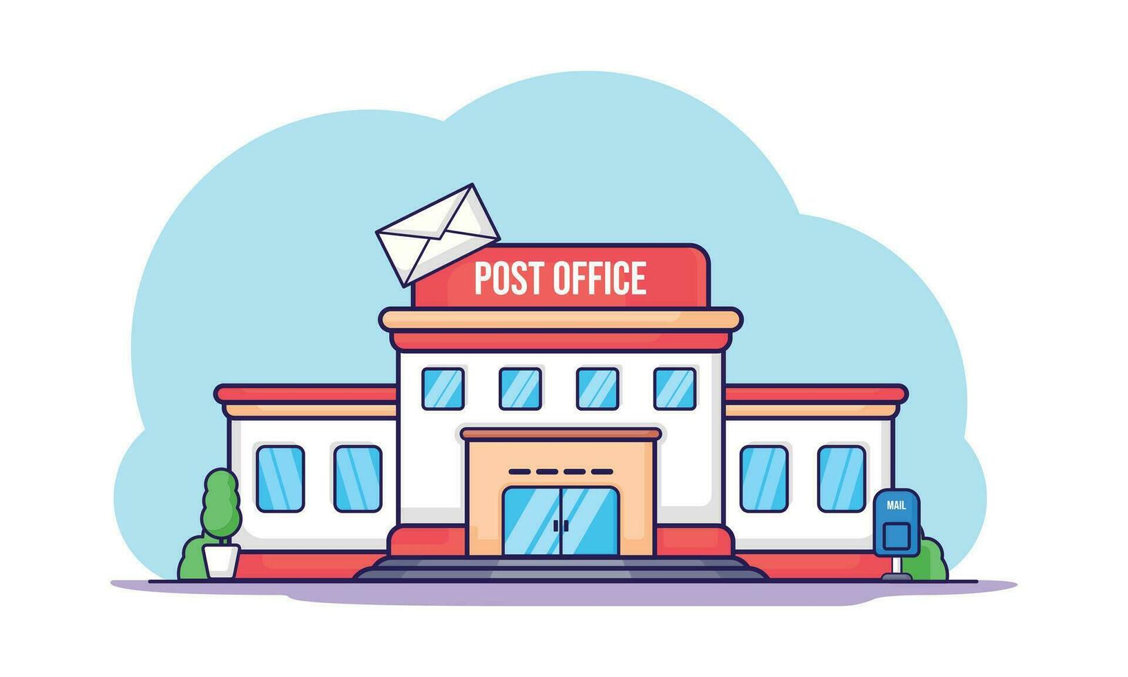illustration vektor grafisk design av posta kontor