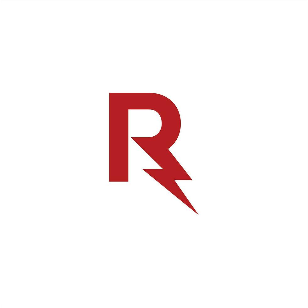 Initiale Brief r Symbol Logo Design Vorlage mit Blitz - - Donner - - Bolzen - - elektrisch - - Vektor