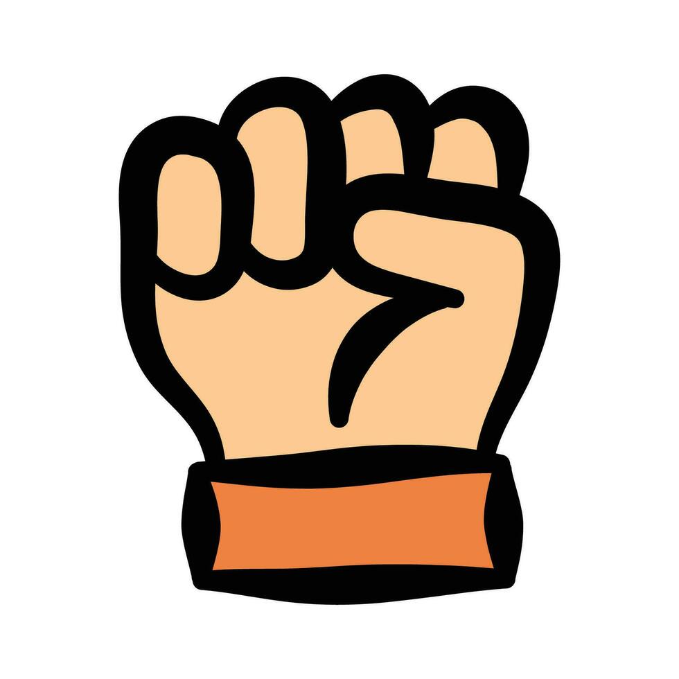 hand dragen illustration av hand gest eller tecken uttryckssymbol, kropp språk vektor