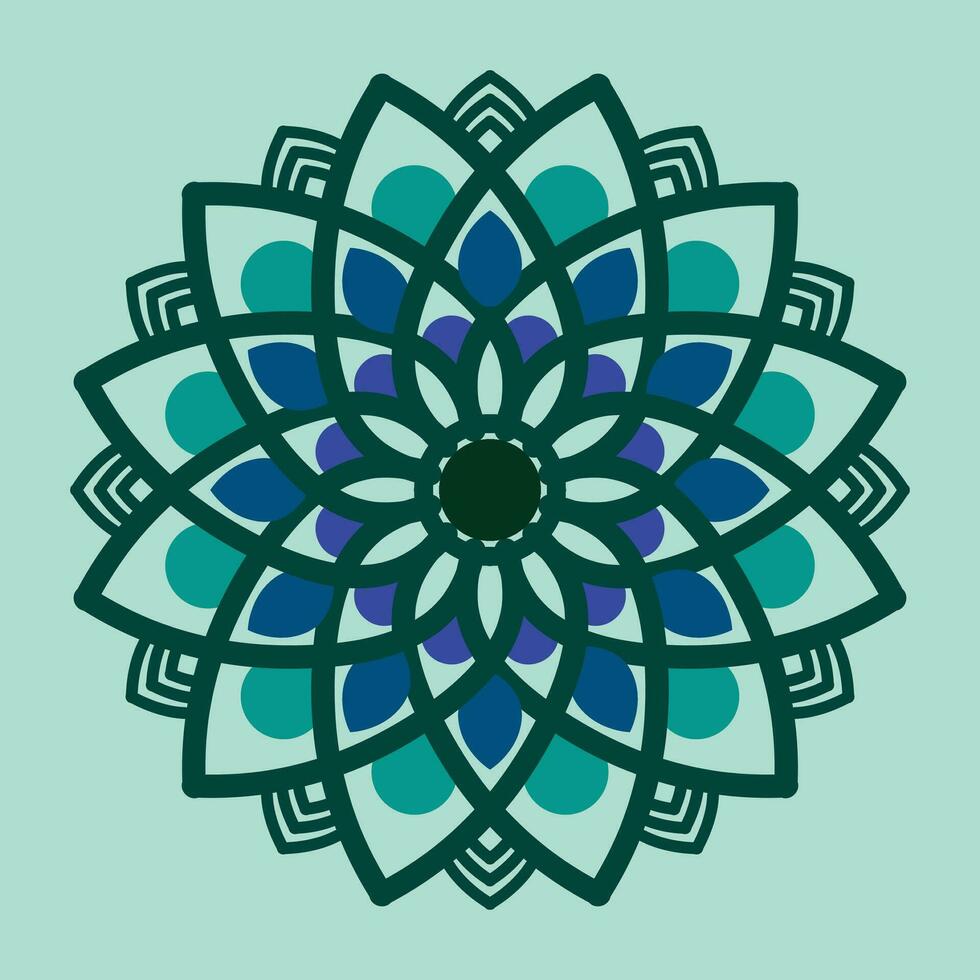 mandala med blomma för henna, mehndi, tatuering, dekoration. dekorativ prydnad i etnisk orientalisk stil. hand dragen bakgrund. islam, arabiska, indiska. vektor