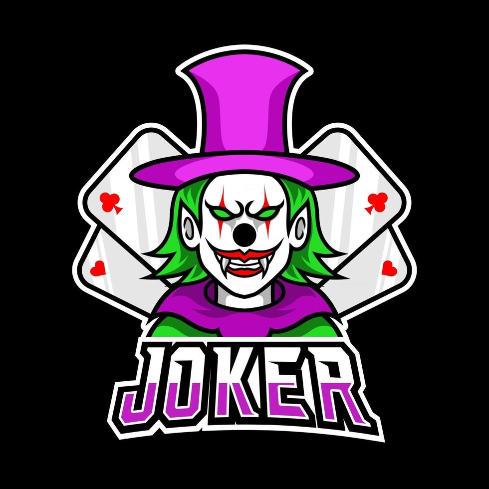 clown joker läskig mask maskot sport esport logotyp mall vektor