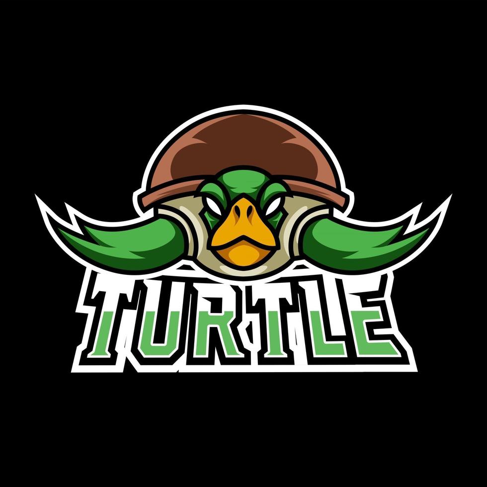 Grüne Schildkröte Ninja Maskottchen Gaming Logo Design Vorlage für Team logo vektor
