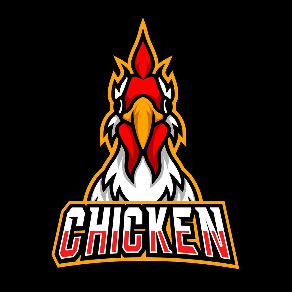 röd kycklingroaster maskot sport esport logotyp mall vektor