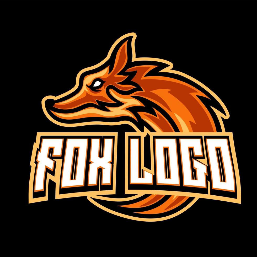 Fuchs-Gaming-Maskottchen-Logo-Design-Vektor-Vorlage für Sport- und Esport-Team vektor