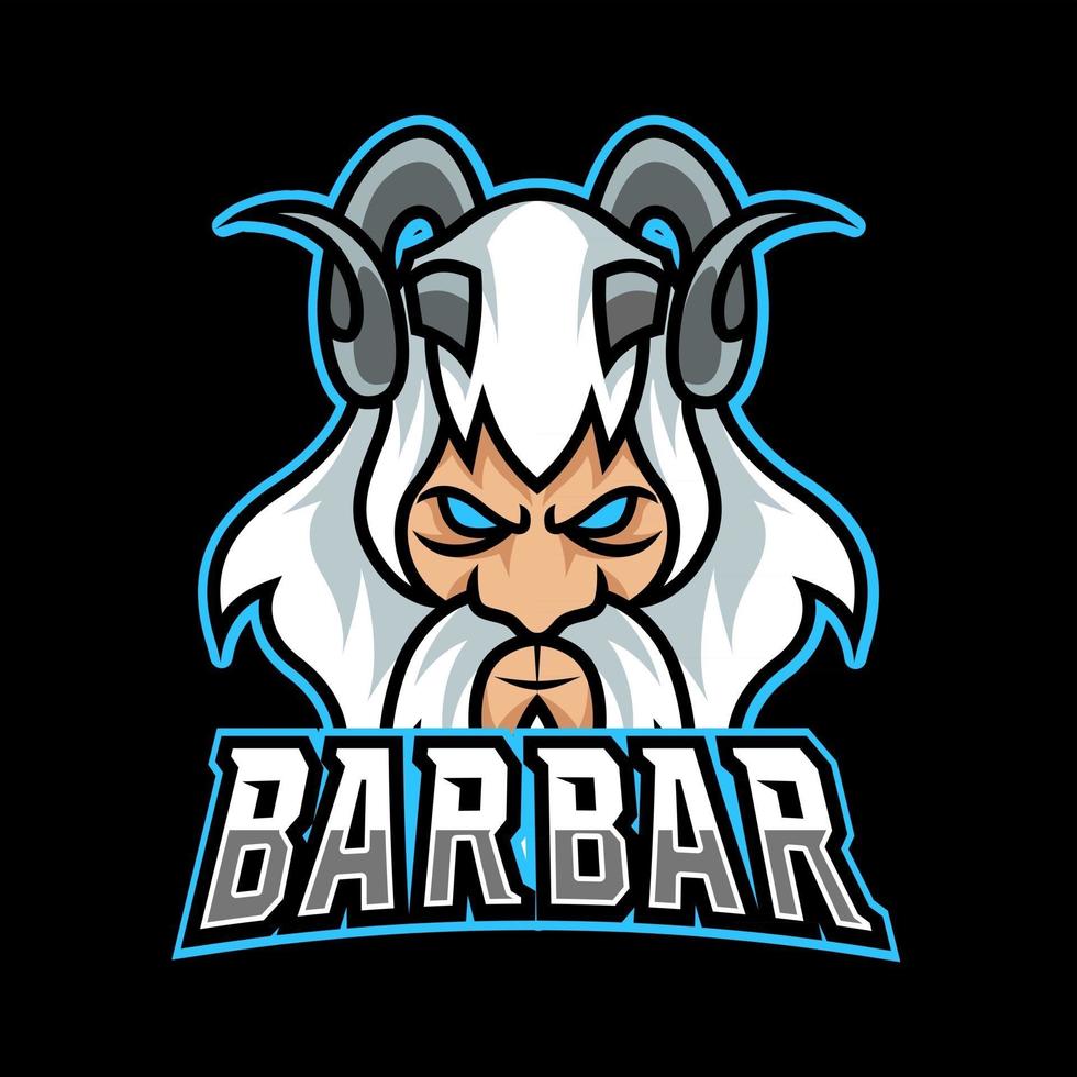 Barbaren Helm Maskottchen Sport Esport Logo Vorlage sport vektor