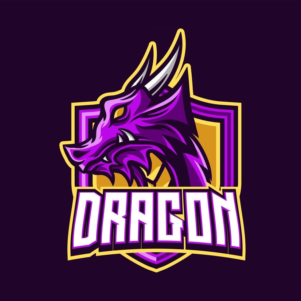 dragon maskot gaming logo design vektor mall för sport och esport