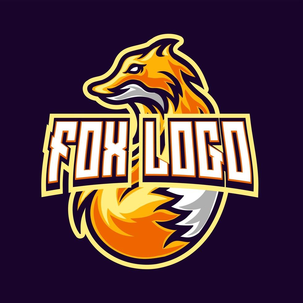 fox gaming maskot logo design vektor mall för sport och esport team
