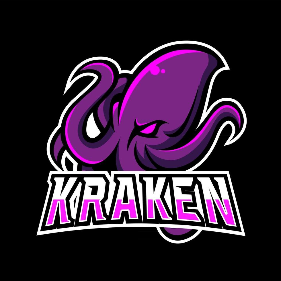 Kraken Octopus Tintenfisch Maskottchen Sport Esport Logo vektor