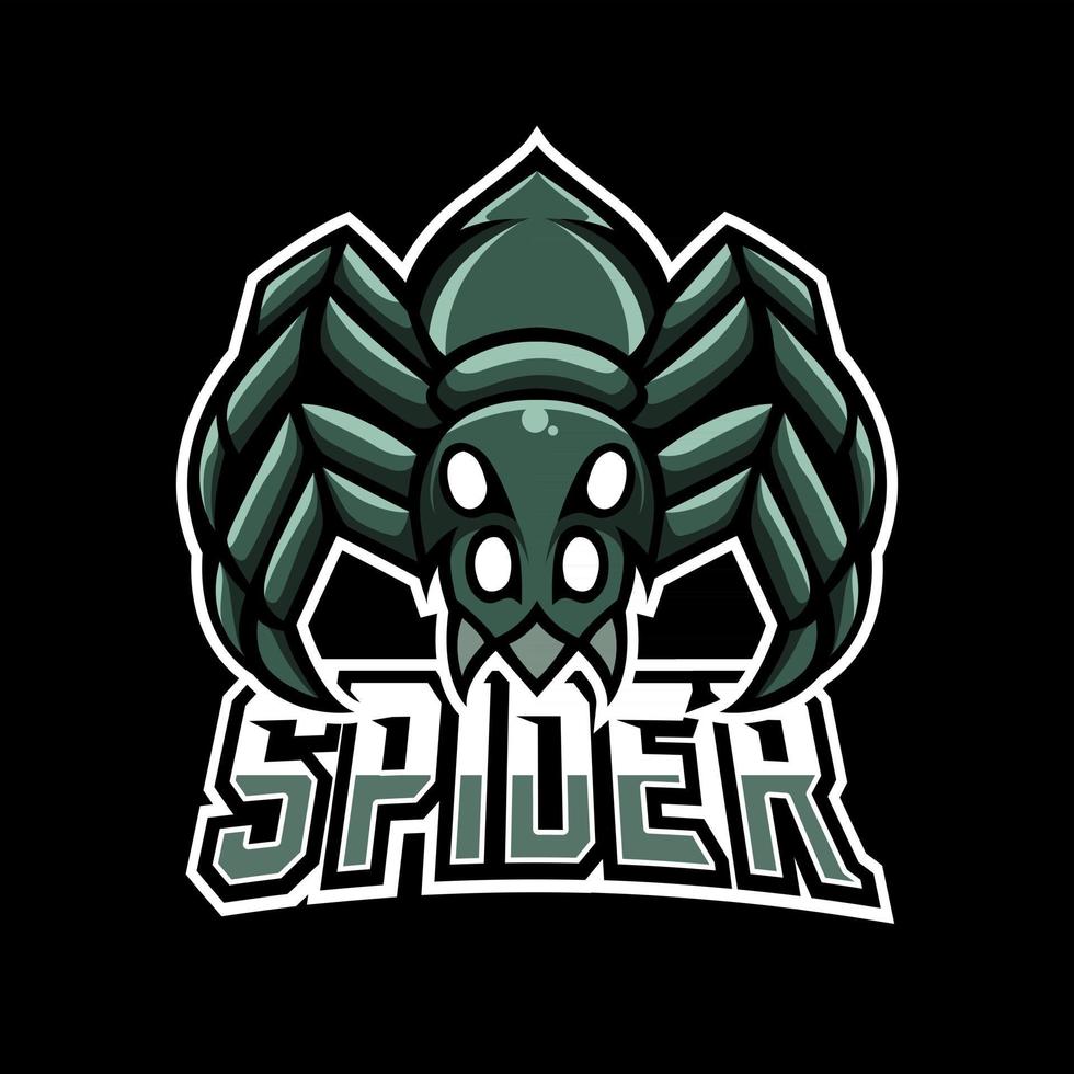 spindelmaskot sport esport logotyp mall vektor