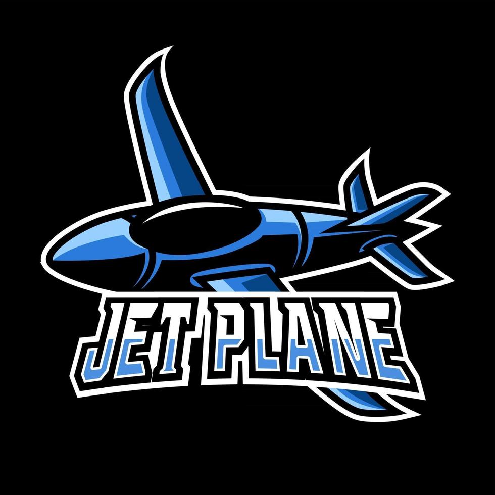 Jet Flugzeug Kriegssoldat Maskottchen Sport Gaming Esport Logo Vorlage für Squad Team Club vektor