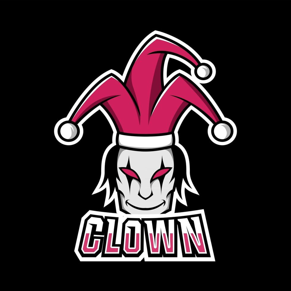 clown joker läskig mask maskot spel sport esport logotyp mall vektor