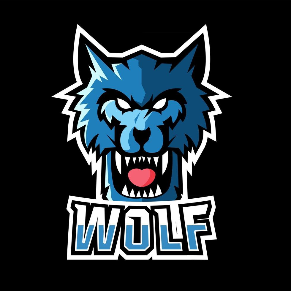 wolf sport eller esport gaming maskot logotyp mall, för ditt lag vektor