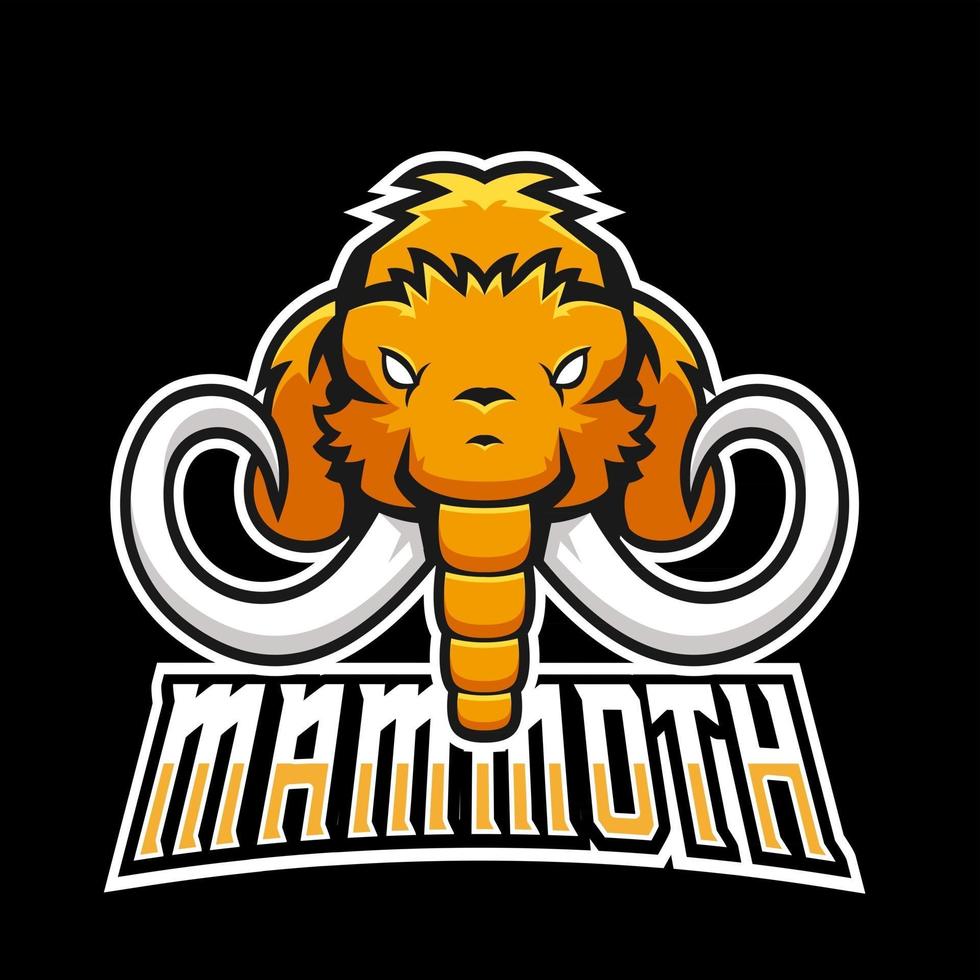 mammut sport eller esport gaming maskot logotyp mall, för ditt lag vektor
