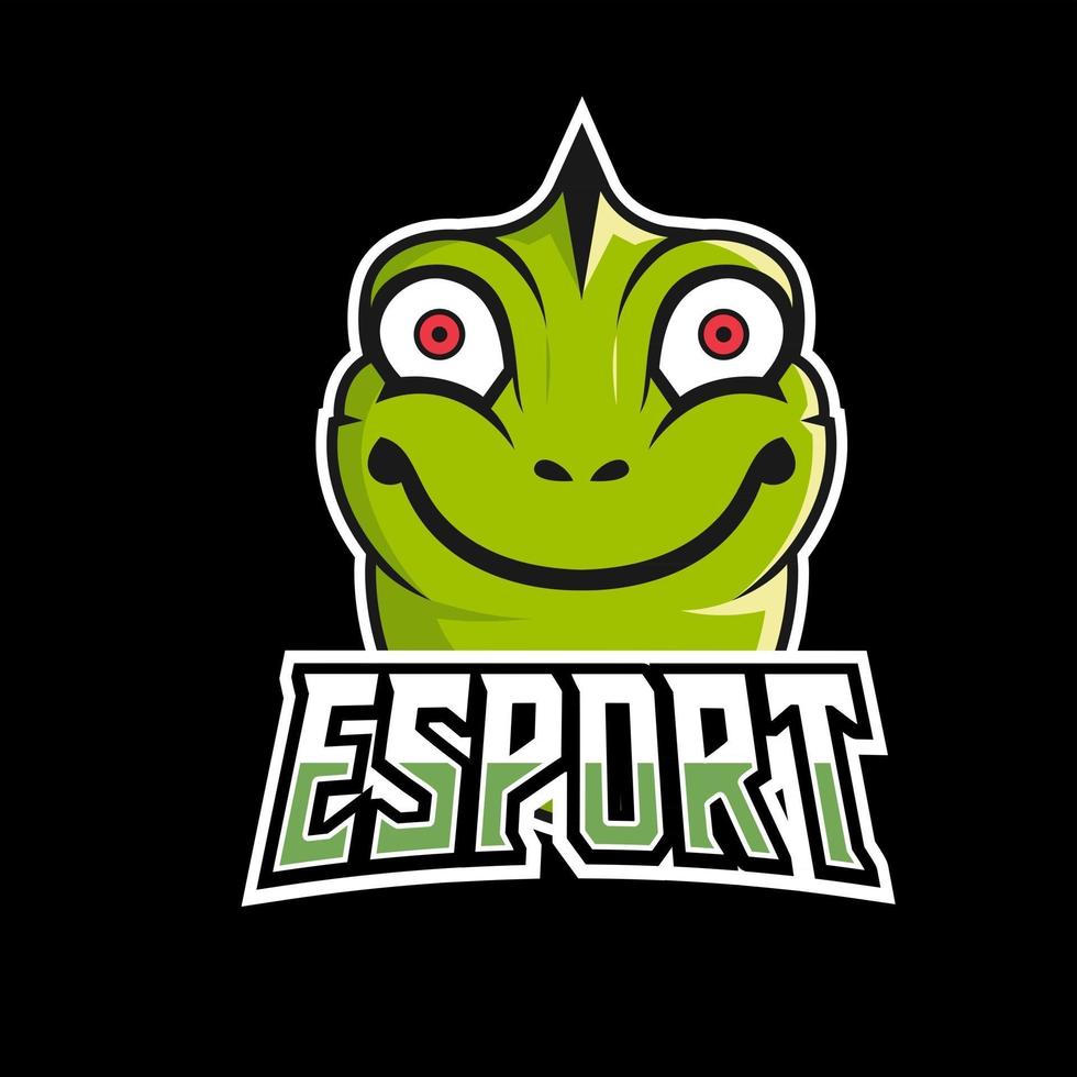 Chamäleon-Sport- oder Esport-Gaming-Maskottchen-Logo-Vorlage für Ihr Team vektor