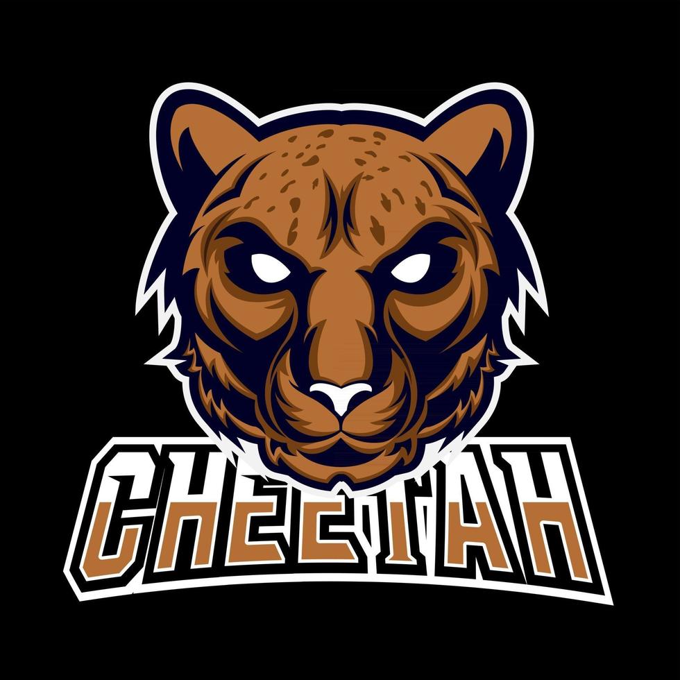 cheetah sport eller esport gaming maskot logotyp mall, för ditt lag vektor