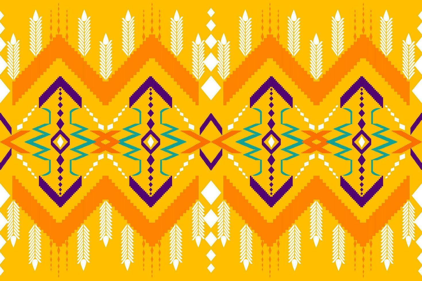 Ikat Vektor ethnisch nahtlos Muster Design. Ikat aztekisch Stoff Teppich Ornamente Textil- Dekorationen Hintergrund. Stammes- Boho einheimisch ethnisch Truthahn traditionell Stickerei Vektor Hintergrund