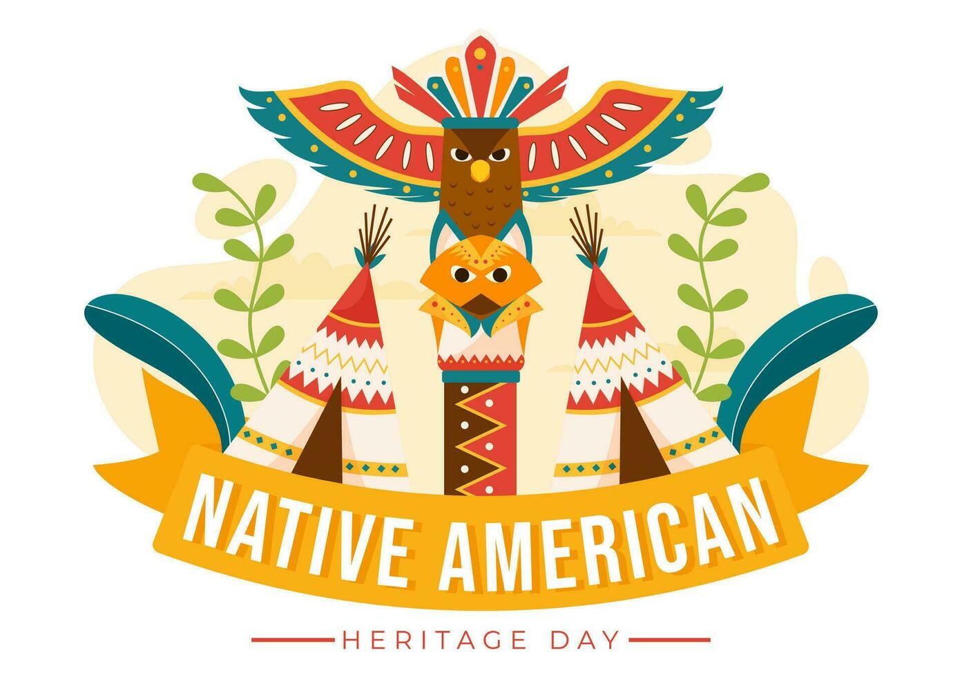 einheimisch amerikanisch Erbe Monat Tag Vektor Illustration mit feiern Amerika indisch Kultur jährlich im vereinigt Zustände zu Beiträge Hintergrund