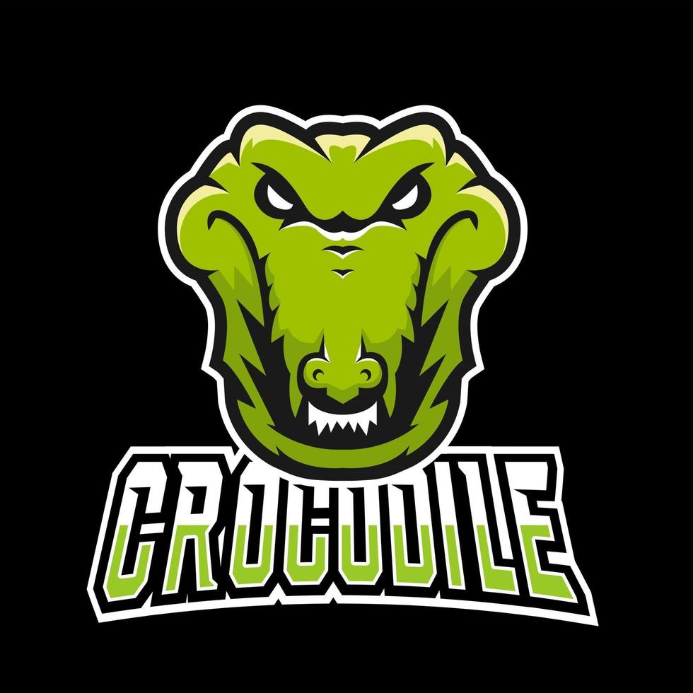 Krokodil-Sport- oder Esport-Gaming-Maskottchen-Logo-Vorlage für Ihr Team vektor
