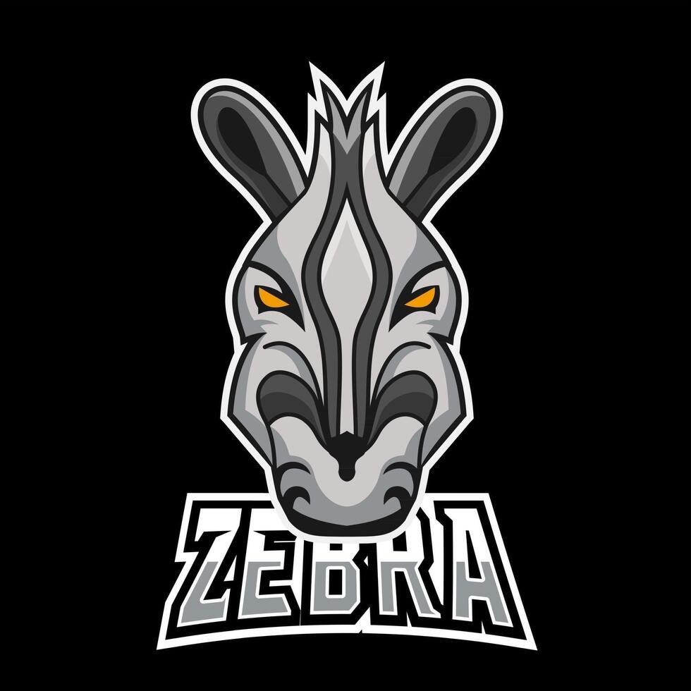 zebra sport eller esport gaming maskot logotyp mall, för ditt lag vektor