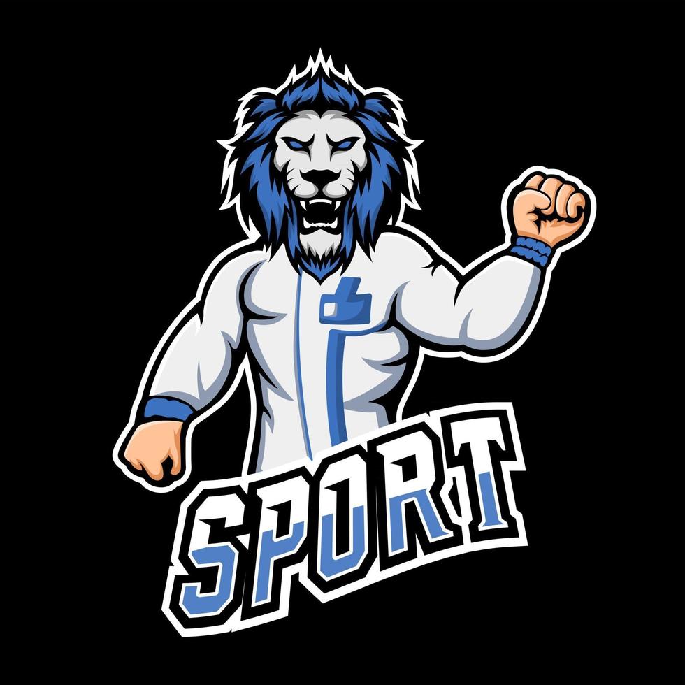 lion sport eller esport gaming maskot logotyp mall, för ditt lag vektor