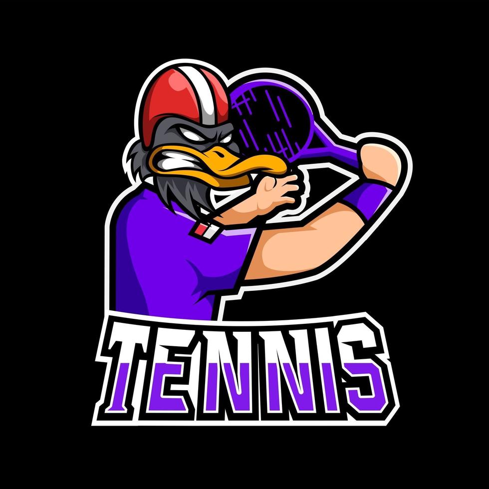 Tennissport- oder Esport-Gaming-Maskottchen-Logo-Vorlage für Ihr Team vektor