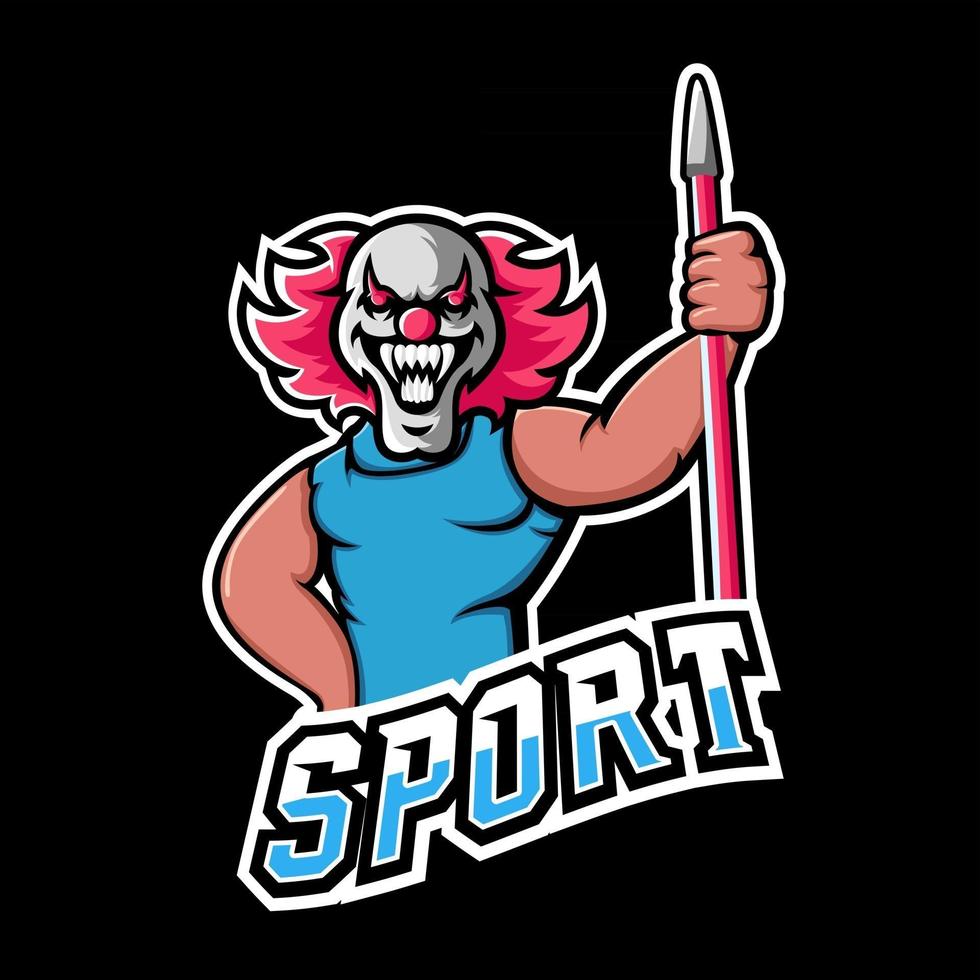 spear sport eller esport gaming maskot logotyp mall, för ditt lag vektor